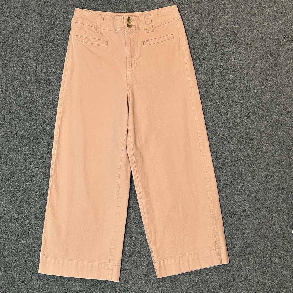 A New Day High Rise Cropped Wide Leg Pants Size 4 Regular - Pink
